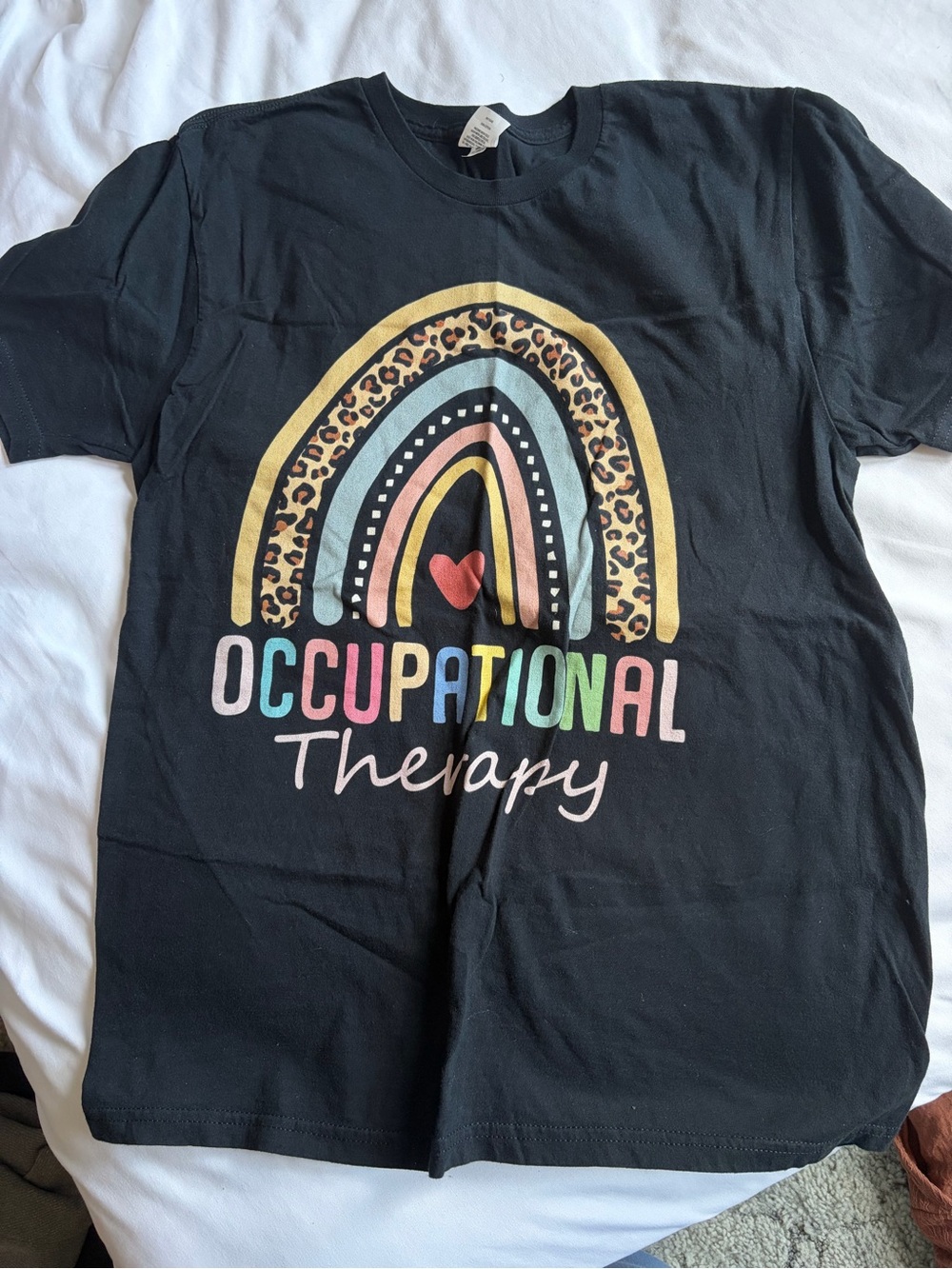 Occupational Therapy Rainbow Graphic Tee - Black